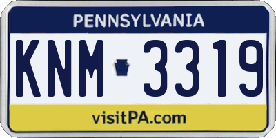 PA license plate KNM3319
