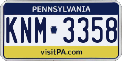 PA license plate KNM3358