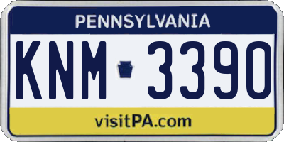 PA license plate KNM3390