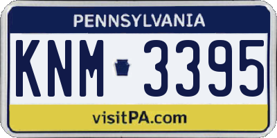 PA license plate KNM3395