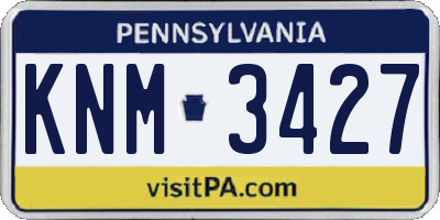 PA license plate KNM3427