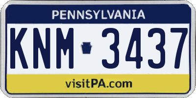 PA license plate KNM3437