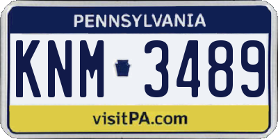 PA license plate KNM3489