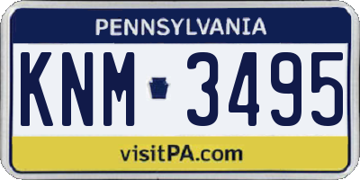 PA license plate KNM3495