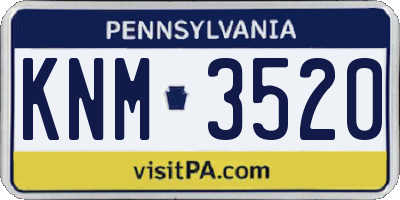 PA license plate KNM3520