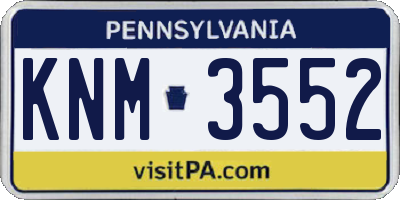 PA license plate KNM3552