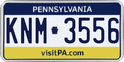 PA license plate KNM3556