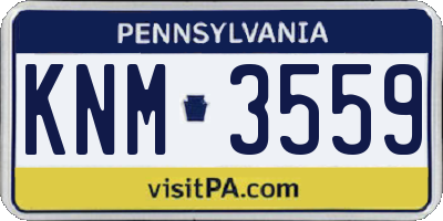 PA license plate KNM3559