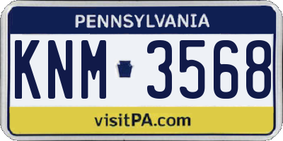 PA license plate KNM3568