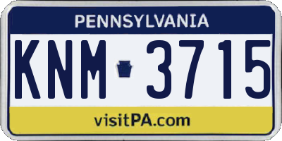 PA license plate KNM3715