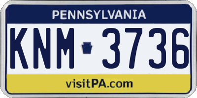 PA license plate KNM3736