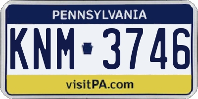 PA license plate KNM3746