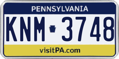 PA license plate KNM3748