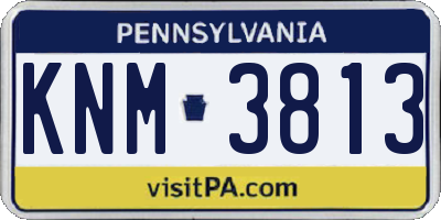 PA license plate KNM3813