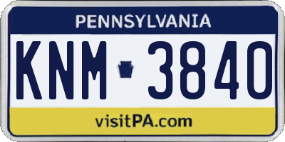 PA license plate KNM3840