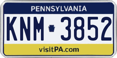 PA license plate KNM3852