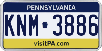 PA license plate KNM3886