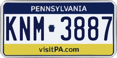 PA license plate KNM3887