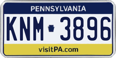 PA license plate KNM3896