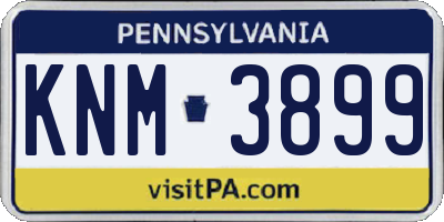 PA license plate KNM3899