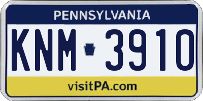 PA license plate KNM3910