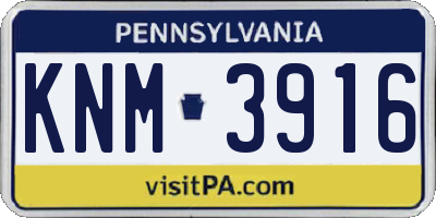PA license plate KNM3916