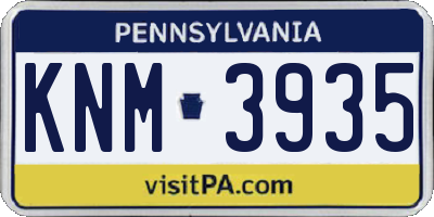 PA license plate KNM3935