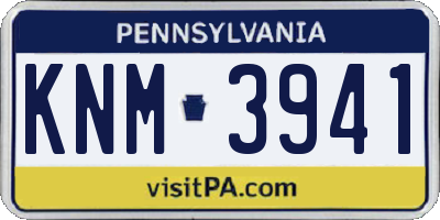 PA license plate KNM3941