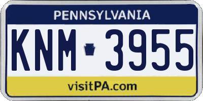 PA license plate KNM3955