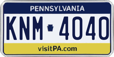PA license plate KNM4040