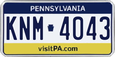 PA license plate KNM4043