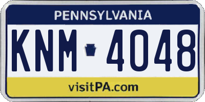 PA license plate KNM4048