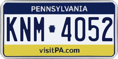 PA license plate KNM4052