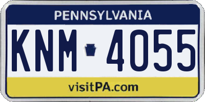PA license plate KNM4055