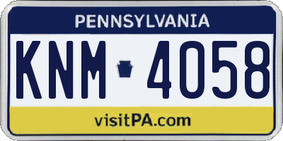 PA license plate KNM4058