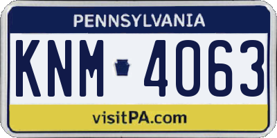 PA license plate KNM4063