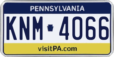 PA license plate KNM4066