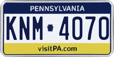 PA license plate KNM4070