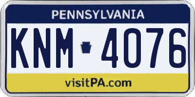 PA license plate KNM4076