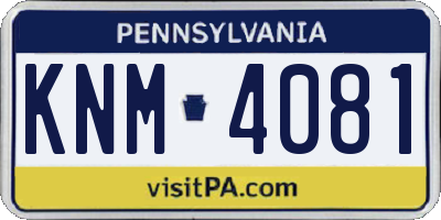 PA license plate KNM4081