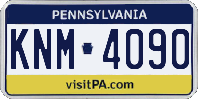 PA license plate KNM4090