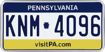 PA license plate KNM4096