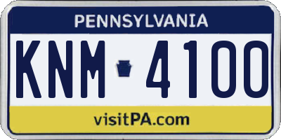 PA license plate KNM4100
