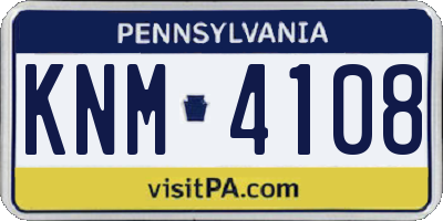 PA license plate KNM4108