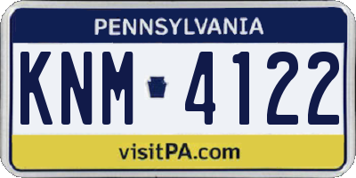 PA license plate KNM4122