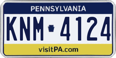 PA license plate KNM4124