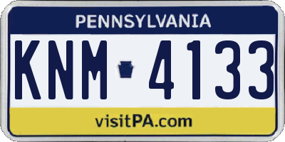 PA license plate KNM4133