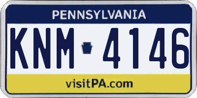 PA license plate KNM4146