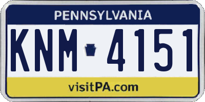 PA license plate KNM4151