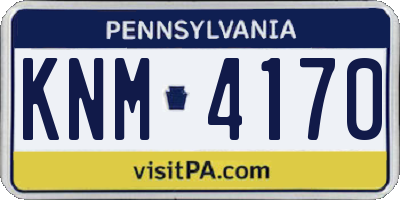PA license plate KNM4170